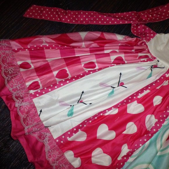 Valentine's Day Heart Unicorn Girls Boutique Girls Twirl Dress - Picture 3 of 4